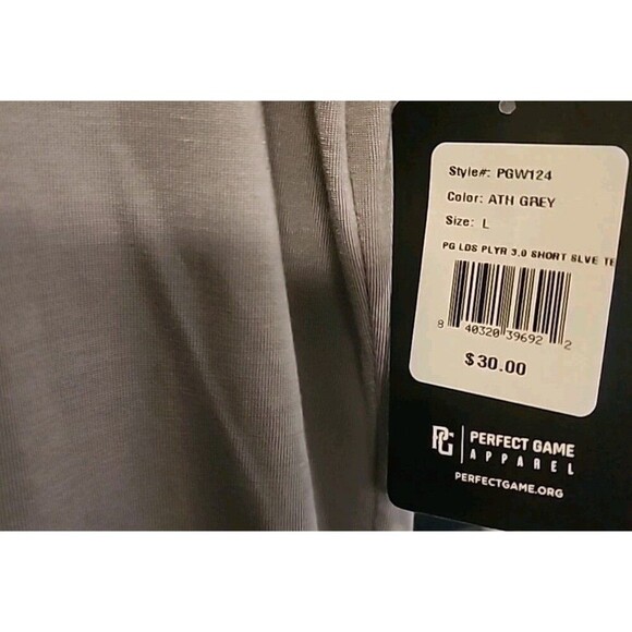 Perfect Game Apparel Baseball Gray Womems Large Short Sleeve Shirt Nwt Cr60 New - Picture 3 of 4
